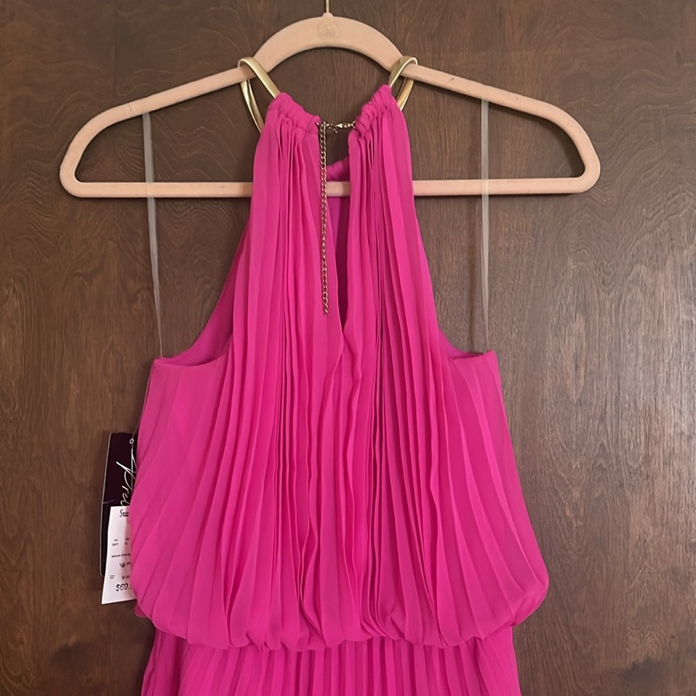 NWT Fuchsia Pleated Maxi Dress - Picture 6 of 6